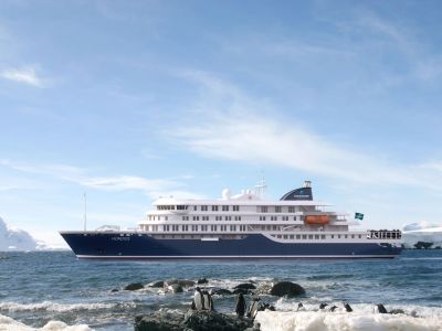 Die MS Hondius in der Antarktis